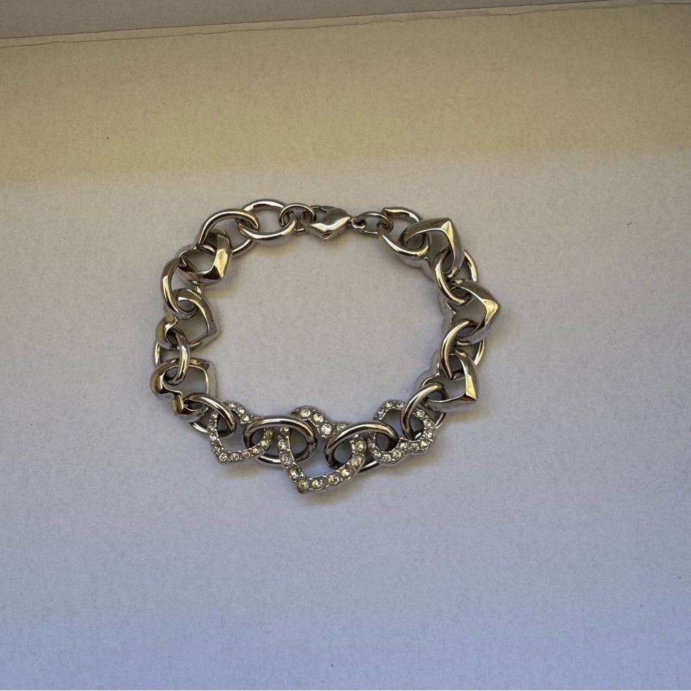 Swarovski Heart Silver Bracelet Embedded Stones Valentine’s Day Collection